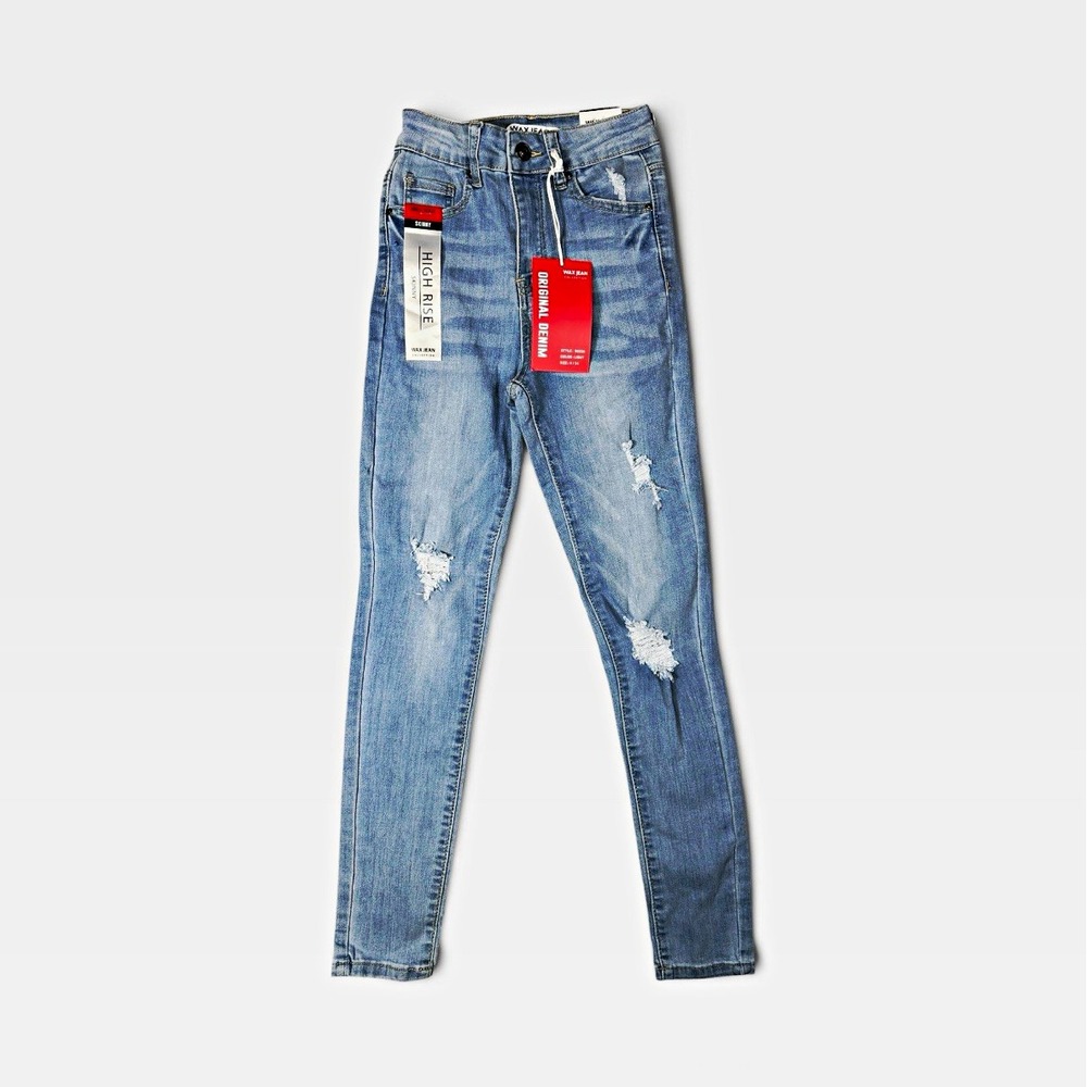WAX JEAN Collection High Rise Skinny Distressed Stretch 5-Pocket Denim Jeans NWT